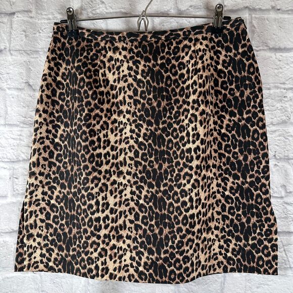 Vintage David Paul NY Leopard Print Above The Knee Pencil Skirt Size 10 Y2K 90's - Picture 7 of 9